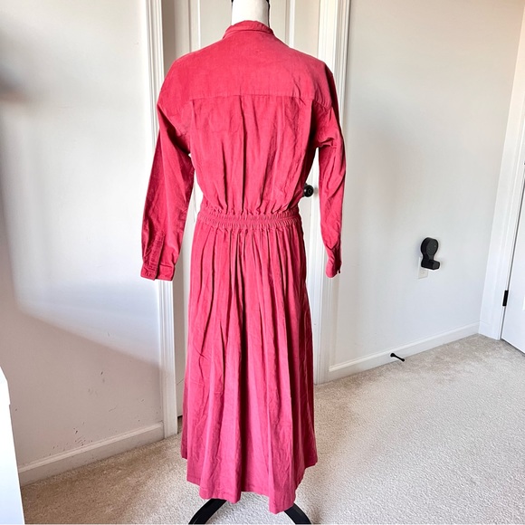 NWT Vintage EDDIE BAUER Petite Collared Button Down Corduroy Maxi Dress—SZ. MP - Picture 9 of 17